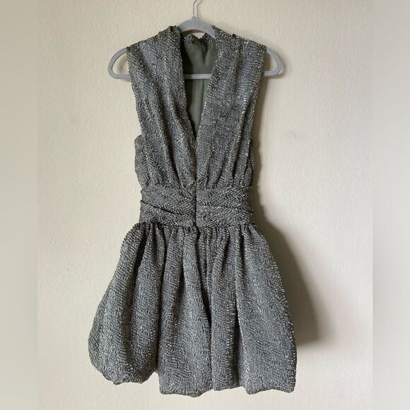 Jonathan Simkai Mini Green Dress Ruffle Size 2 - Picture 13 of 13